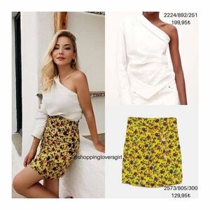 ZARA DRAPED FLORAL PRINT MINI SKIRT Size S NWT